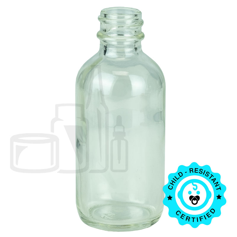 2oz Clear Glass Boston Round Bottle 20-400(240/case)