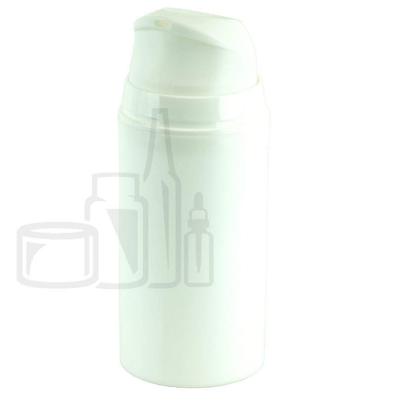 100ml White Airless Pump Bottle with Clear Cap