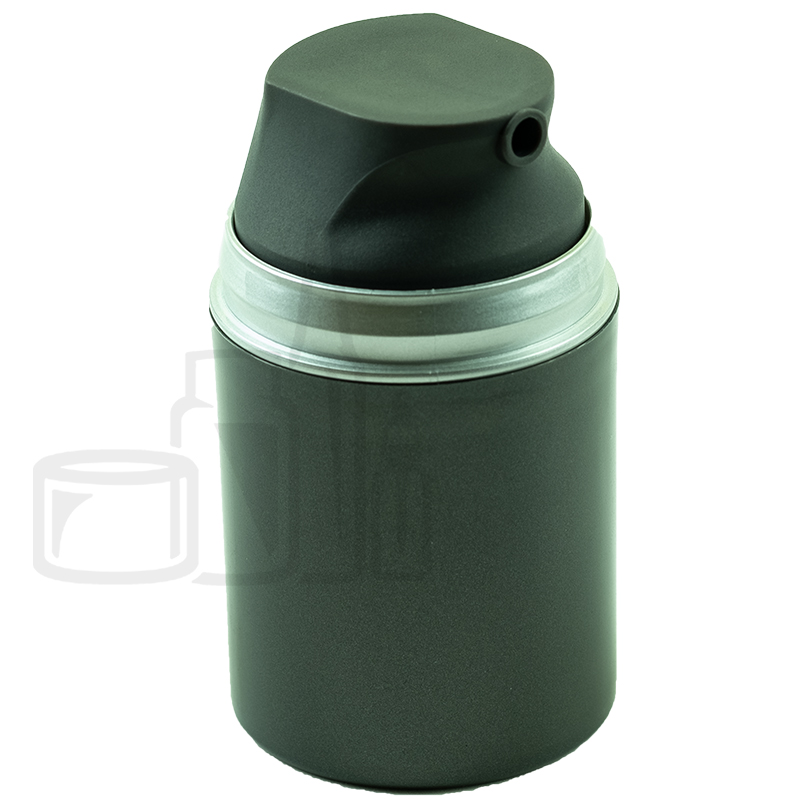 50ml Black Airless Pump Stubby Bottle, Cap and Pump Setup(486/case)