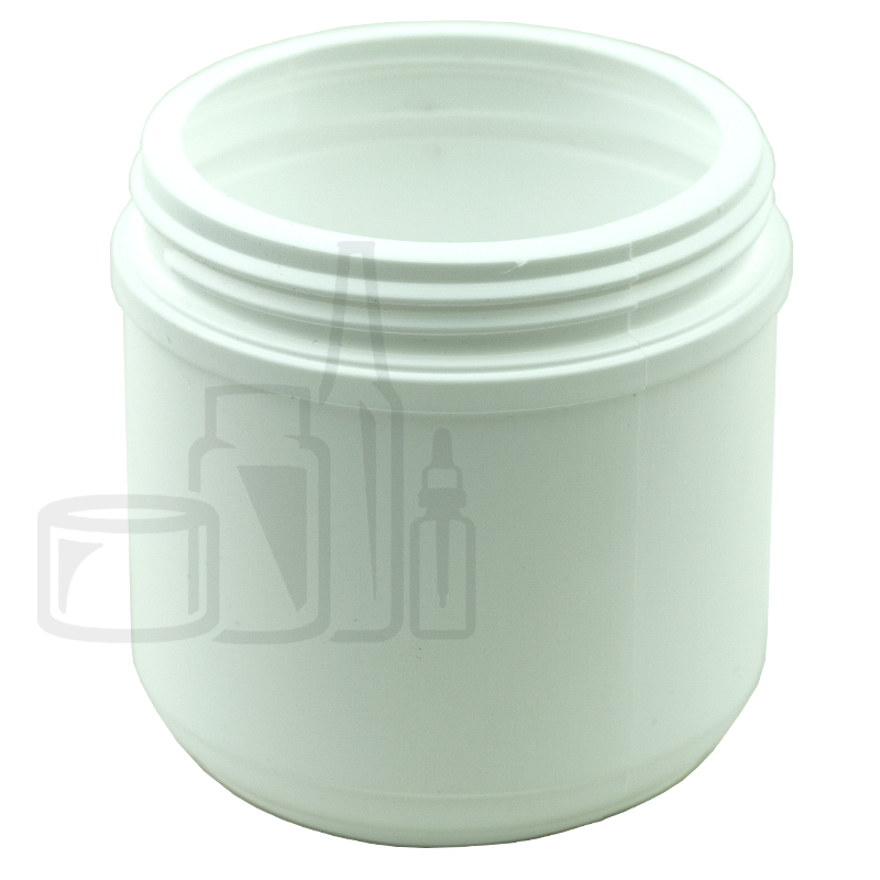 WHITE 16oz HDPE Plastic Jar 89/400 (143/tray)