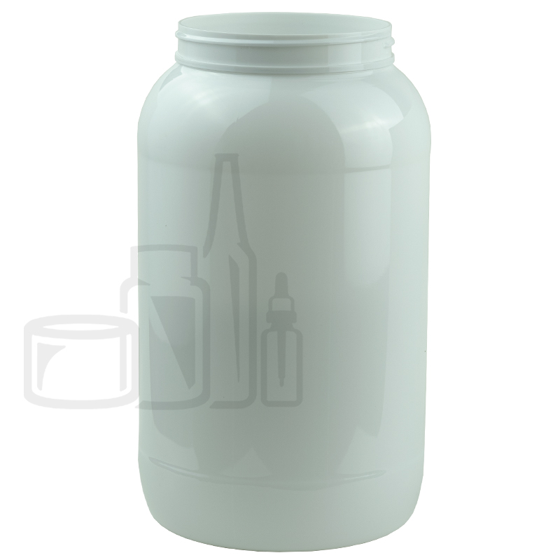 1 Gallon (128oz) White PET Plastic Jar - 110/400 (Tray packs)