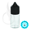 V3 - 30ML PET Plastic CLEAR STUBBY CHUBBY GORILLA BOTTLE W/ CRC/TE SOLID BLACK CAP(1000/case) alternate view