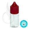 V3 - 30ML PET CLEAR STUBBY CHUBBY GORILLA BOTTLE W/ CRC/TE SOLID RED CAP(1000/case)