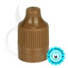 Brown CRC (Child Resistant Closure) Tamper Evident Bottle Cap with Tip  alternate view