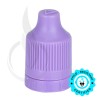 Purple CRC (Child Resistant Closure) Tamper Evident Bottle Cap with Tip  alternate view