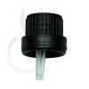 Black 18mm Tamper Evident Dropper Cap with Inverted Dropper Tip(4000/case)