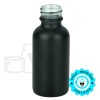1oz Matte Black Glass Boston Round Bottle 20-400(330/case)