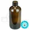 8oz Amber Boston Round Glass Bottle 28-400(96/case)