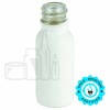 0.5oz Matte White Glass Boston Round Bottle 18-400(540/case)
