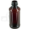 6oz PET Plastic Amber Modern Round Bottle 24-400(350/case)