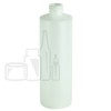 16oz Natural HDPE Plastic Cylinder Round Bottle 28-410(153/case)