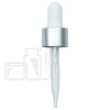 NON-CRC (Child Resistant Closure) Dropper - Silver Skirt / White Bulb - 66mm - 18-400(1260/case)