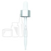 NON CRC (Child Resistant Closure) Dropper - Silver Skirt/White Bulb - 91mm 20-400(1496/case)