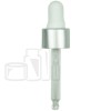 NON-CRC (Child Resistant Closure) Dropper - Silver Skirt/White Bulb - 66mm - 18-400 with Bubble Pipette(1564/case)