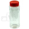 12oz PET Spice Jar - Clear - 53-485 w/Red Spice Cap - .125 sifter alternate view