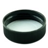 Black CT Ribbed Closure 33-400 with Black PP plastic 33-400 ribbed skirt lid with printed pressure sensitive (PS) liner (4000/cs) alternate view