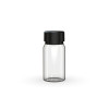 60ML Mini Aviator CR Shot Bottle with Friction Fit Closure & Tamper break-off band (Clear Natural Bottle with Opaque Black Closure) - 500/case alternate view