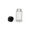 60ML Mini Aviator CR Shot Bottle with Friction Fit Closure & Tamper break-off band (Clear Natural Bottle with Opaque Black Closure) - 500/case alternate view
