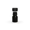 30ML Stubby Aviator CR Shot Bottle with Friction Fit Closure & Tamper break-off band (Opaque Black Bottle with Opaque Black Closure) - 800/case alternate view