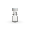 30ML Stubby Aviator CR Shot Bottle with Friction Fit Closure & Tamper break-off band (Clear Natural Bottle with Opaque White Closure) - 800/case alternate view