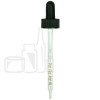 Black Plastic 22-400 Dropper Assembly with Graduated 110mm Glass Pipette and a 1ml Pull Bulb (1400/cs)