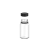 60ML Mini Spiral Shot Bottle w/ Friction Fit Closure & Tamper Break-Off Band (Clear Natural Bottle w/ Opaque Black Closure) - 500/case alternate view