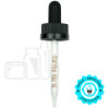 Black Plastic 20-400 Child-Resistant Dropper Assembly with Graduated 76mm Glass Pipette (864/cs)