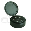 48-485 P/P Black Smooth Flip Top Spice Hole Shaker Closure with Heat Induction Liner(1100/case) alternate view