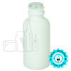 1oz Matte White Glass Boston Round Bottle 20-400 Neck Finish (360/case)