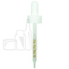 White Plastic 20-400 Dropper Assembly with Graduated 91mm Glass Pipette with full 1ML pull TALL bulb (1400/cs)