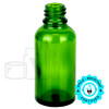 30ml Green Glass Euro Round Bottle with 18-415 Neck Finish - 330/case