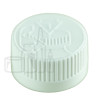 20-400 White PP Plastic Child Resistant Closure w/ MRPLN04.020 Foam Liner Printed Red SFYP - 4,600/case