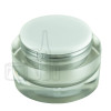 Stock 30ml double wall jar , flushed cap acrylic outer jar & outer cap with matte silver inner spray, PE disc included alternate view