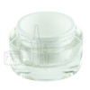 30ml double wall jar, clear acrylic outer & PP white
inner, cap with frosted inner & shiny silver band, PE disc alternate view