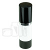 Stock 30ml SAN airless bottle, white body, silver pump, black over cap and base alternate view