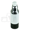 Stock 30ml SAN airless bottle, white body, silver pump, black over cap and base alternate view