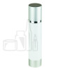 Stock 120ml SAN airless bottle, white body, silver pump alternate view