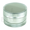 Stock 50ml double wall jar  flushed cap acrylic outer jar & outer cap with matte silver inner spray, PE disc included alternate view