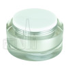 Stock 50ml double wall jar  flushed cap acrylic outer jar & outer cap with matte silver inner spray, PE disc included alternate view