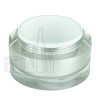 Stock 50ml double wall jar  flushed cap acrylic outer jar & outer cap with matte silver inner spray, PE disc included alternate view