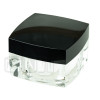 Stock 50ml square double wall acrylic jar with black cap alternate view