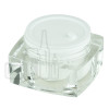 Stock 50ml square double wall acrylic jar with black cap alternate view