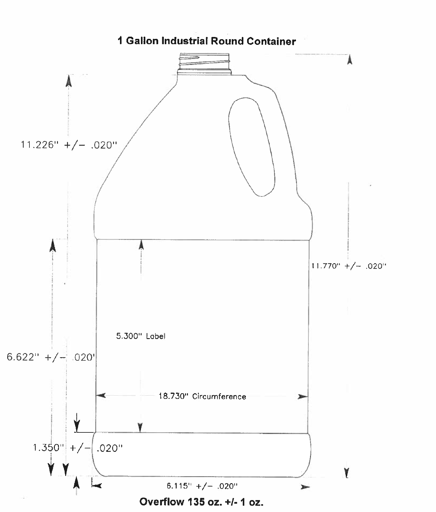 1 Gallon HDPE Industrial Jug 38-400