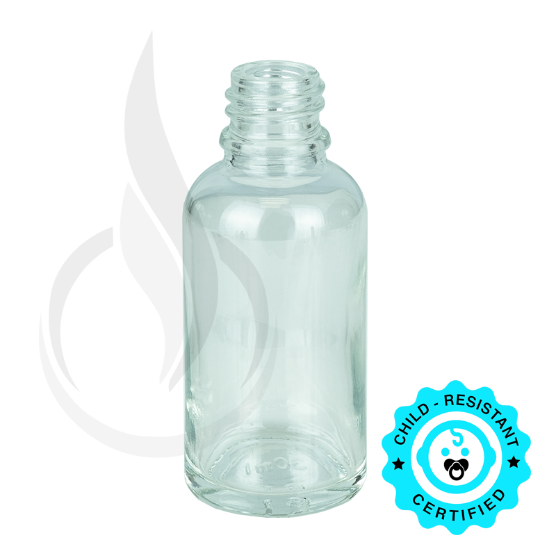30ml Clear Glass Euro Round Bottle 18-415