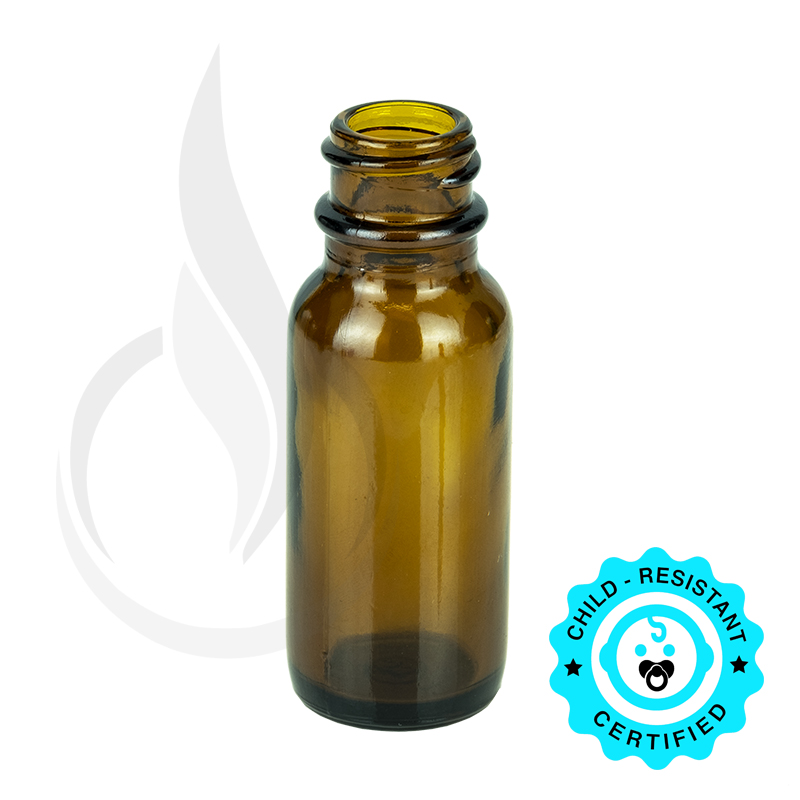 0.5oz Amber Boston Round Bottle 18-400