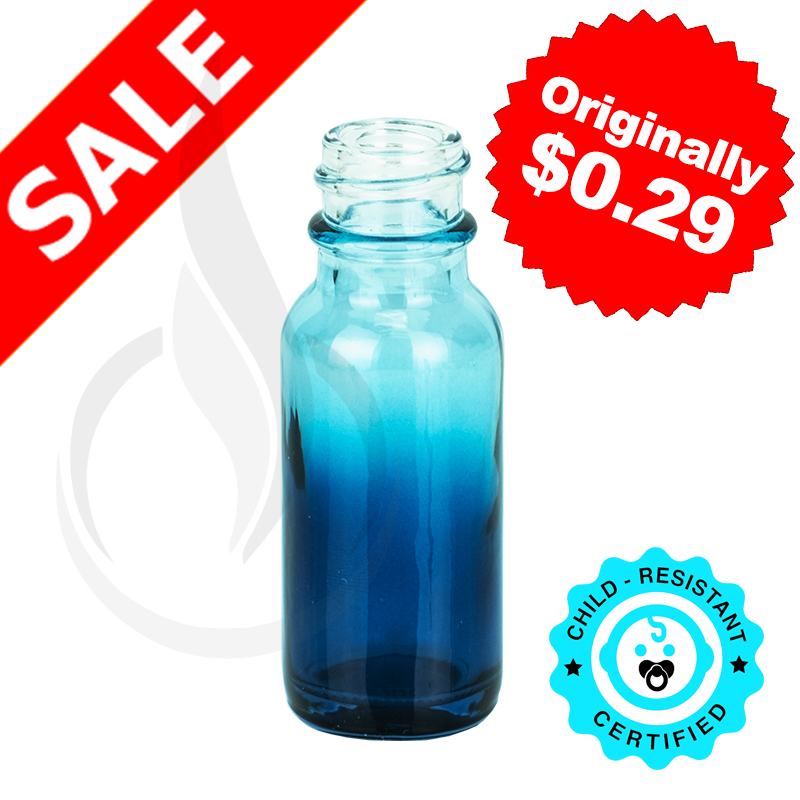 0.5oz Blue Faded Glass Boston Round 18-400