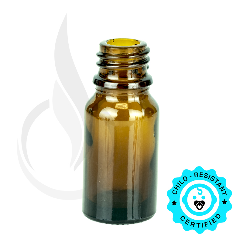 10ml Amber Euro Round Glass Bottle 18-415