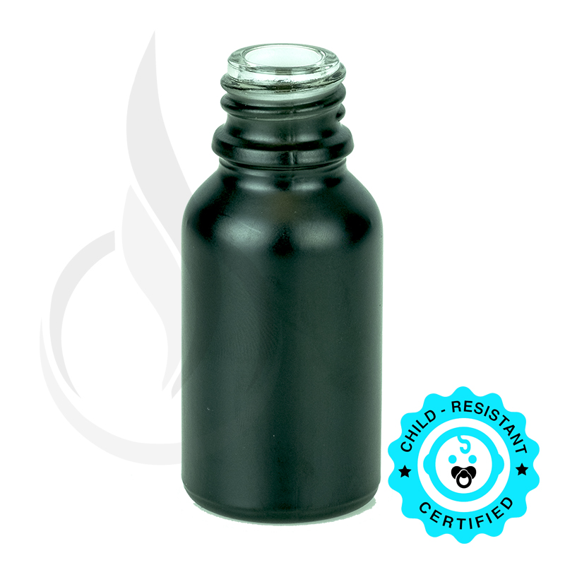 15ml Matte Black Glass Euro 18-415