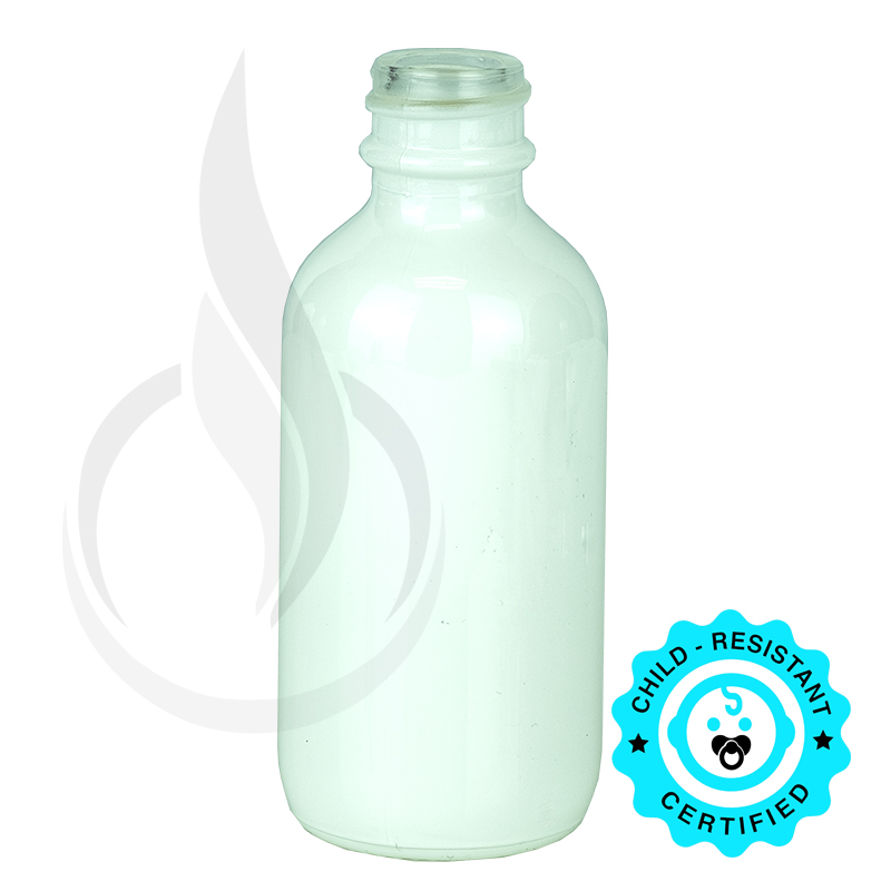 2oz Shiny White Boston Round Glass Bottle 20-400