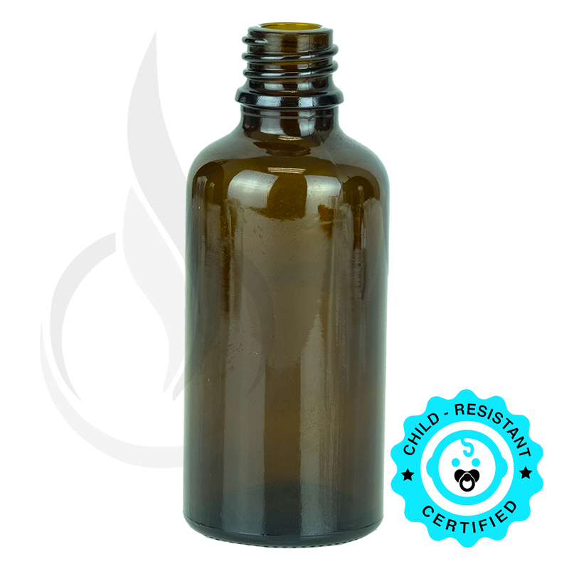 50ml Amber Euro Round Bottle 18-415